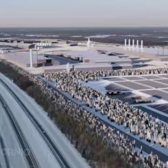 Visualisering av det planerade solkraftverket i Laivakangas, Torneå. Bild: Business Tornio
