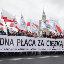 Tusentals polska bönder och andra demonstranter gav sig ut på gatorna i Warszawa för att protestera mot EU:s gröna giv.
Bild: Skärmdump