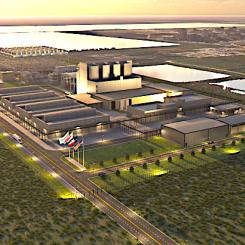 Long Mott-projektet beskrivs som det första storskaliga avancerade kärnkraftsprojektet i Nordamerika som byggs direkt för att försörja en industrianläggning. Illustration: Long Mott Energy LLC