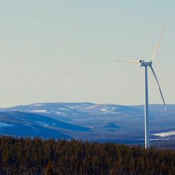 Vindkraftverk i Stor Rotliden. Symbolbild. Kredit Vattenfall