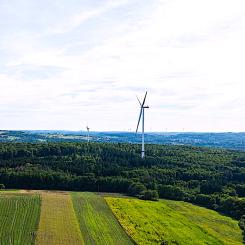 Vindparken i S:t Wendel består av tre turbiner med en sammanlagd effekt på 16,8 megawatt. Foto: Ørsted